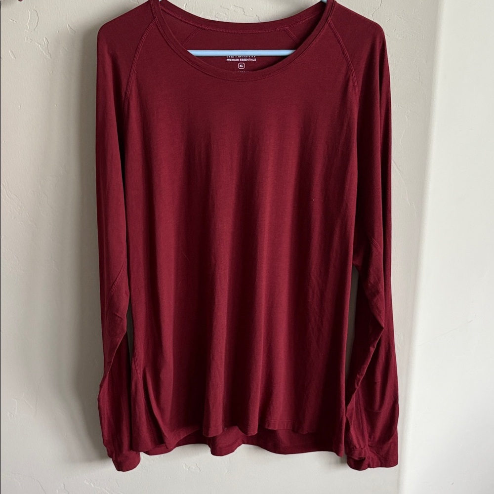 Netdraw brick Red Long Sleeve bamboo Tee XL